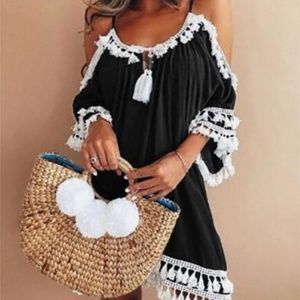 COPY - Cute min dress Black with tassels